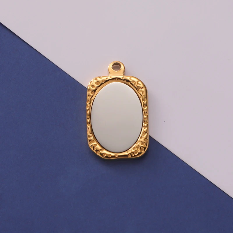 Charms Fnixtar 10pcs Square Mirror Polish Stainless Steel Charm Pendant Accessories DIY Craft Necklace Keychain For Gift Jewelry Making 231206