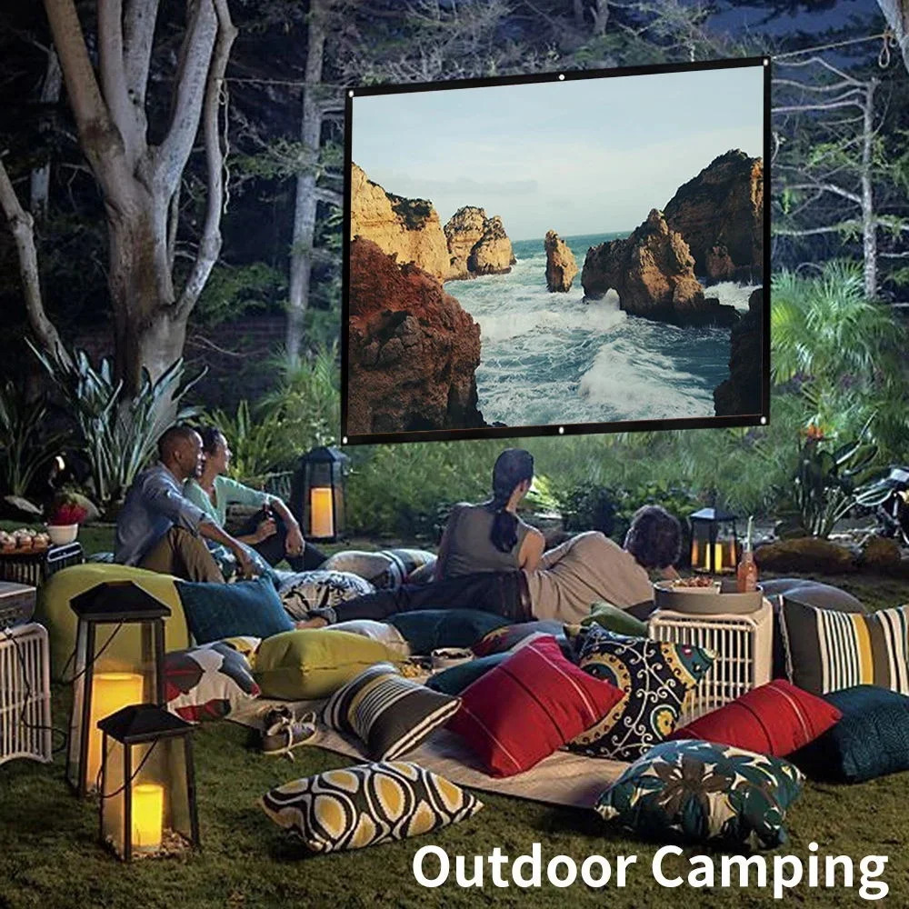 Projection Screens Portable Projector Screen HD Home Theater Curtain 84/100/120/150 Inches Projection Screens for Home Outdoor Projector Curtain 23120