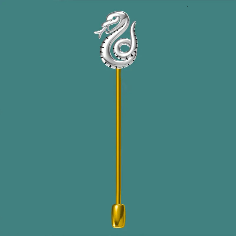 Pins Brooches 925 Sterling Silver HP Potters Wizard Malfoy Family Snake Magic School Badge Brooch Pin Cosplay Jewelry Necktie Pins 231204