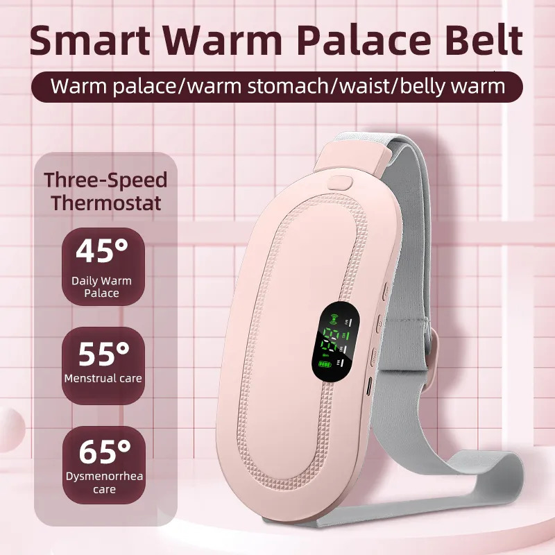 Portable Slim Equipment Menstrual Heating Pad Abdominal Massager Smart Warm Belt Waist Vibration Massage Device for Cramps Period Pain Relief 231206