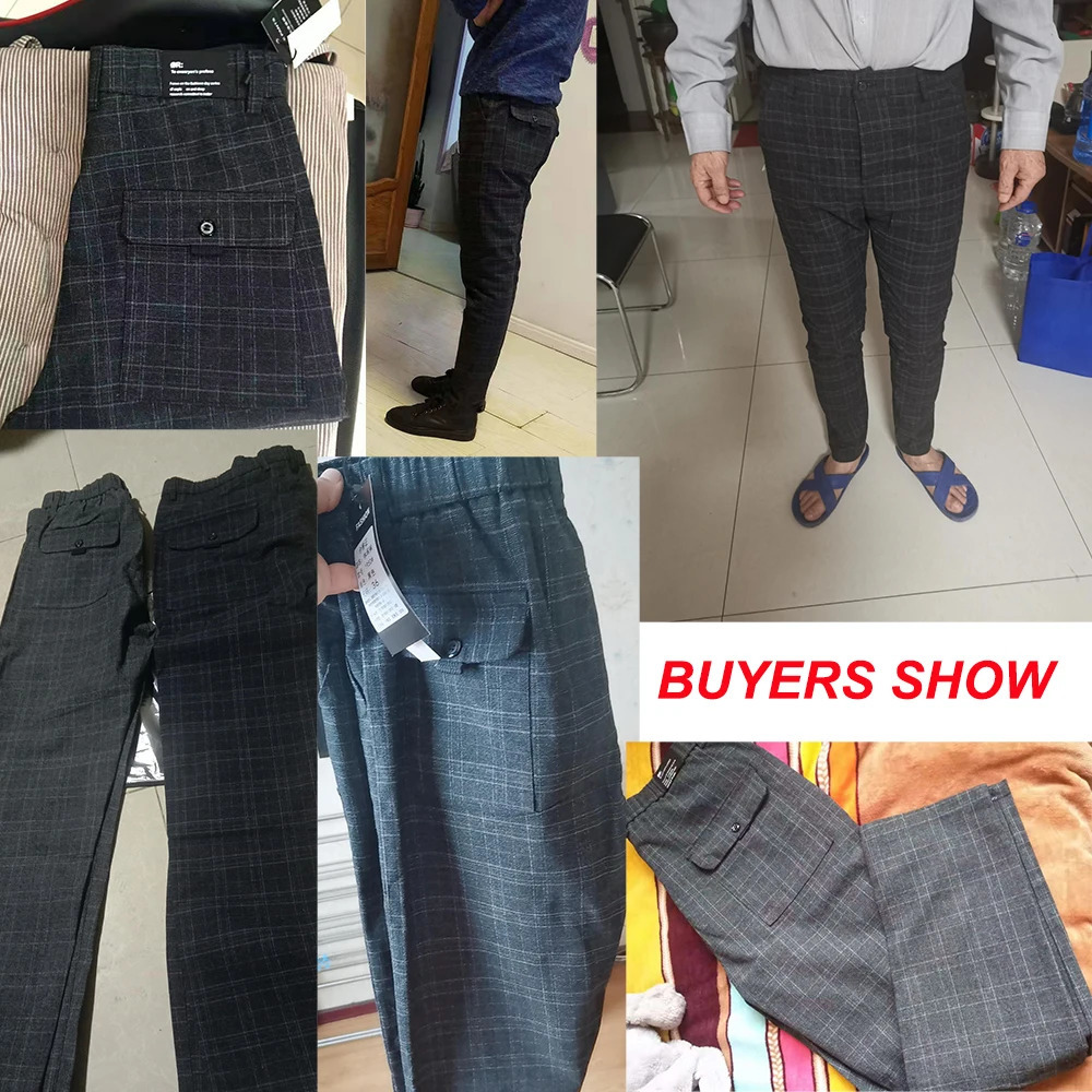 Men's Pants Autumn Upscale Men Casual Thick Cotton and Linen Male Pant Straight Trousers Business Plus Size 38 231206