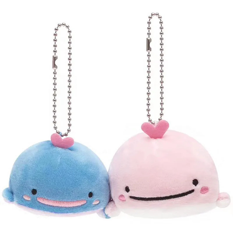 Key Rings Jinbei San Whale Shark Plush Keychain Magnetic Attraction Lovers Kawaii Cute Women Bag Keychains Chain Gifts for Girlfriend 231206