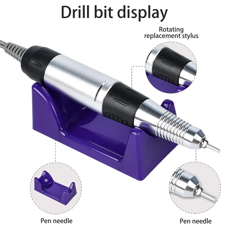Nail Art Equipment Electric Nail Drill Machine Set Professional Milling Cutter for Manicure Nail Files Drill Bits Gel Polish Remover Tools 231207