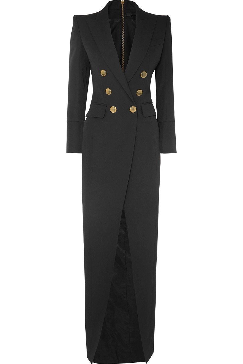 Spring Black Evening Dress Double Breasted Women Long Jacket Suits Ladies Prom Guest Formal Wear Custom Made Dresses Blazer
