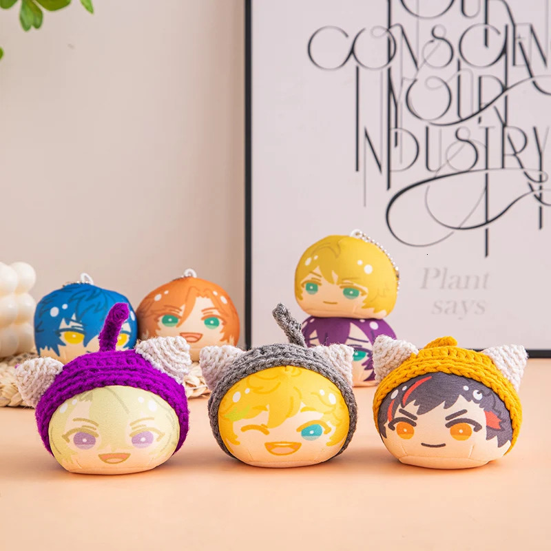 Key Rings Stuffed Es Idol Omanjuu keychain Pendant Toys Ensemble Stars Fushimi Yuzuru Hakaze Kaoru Kagehira Mika Sakuma Ritsu mini 231206