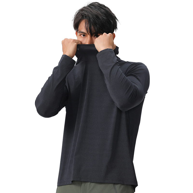 UU-1580 Autumn Men Outdoor Lightweight Breathable Nylon Shirt Leisure Sports Long Sleeve T-shirt Quick-drying Top Hoodies