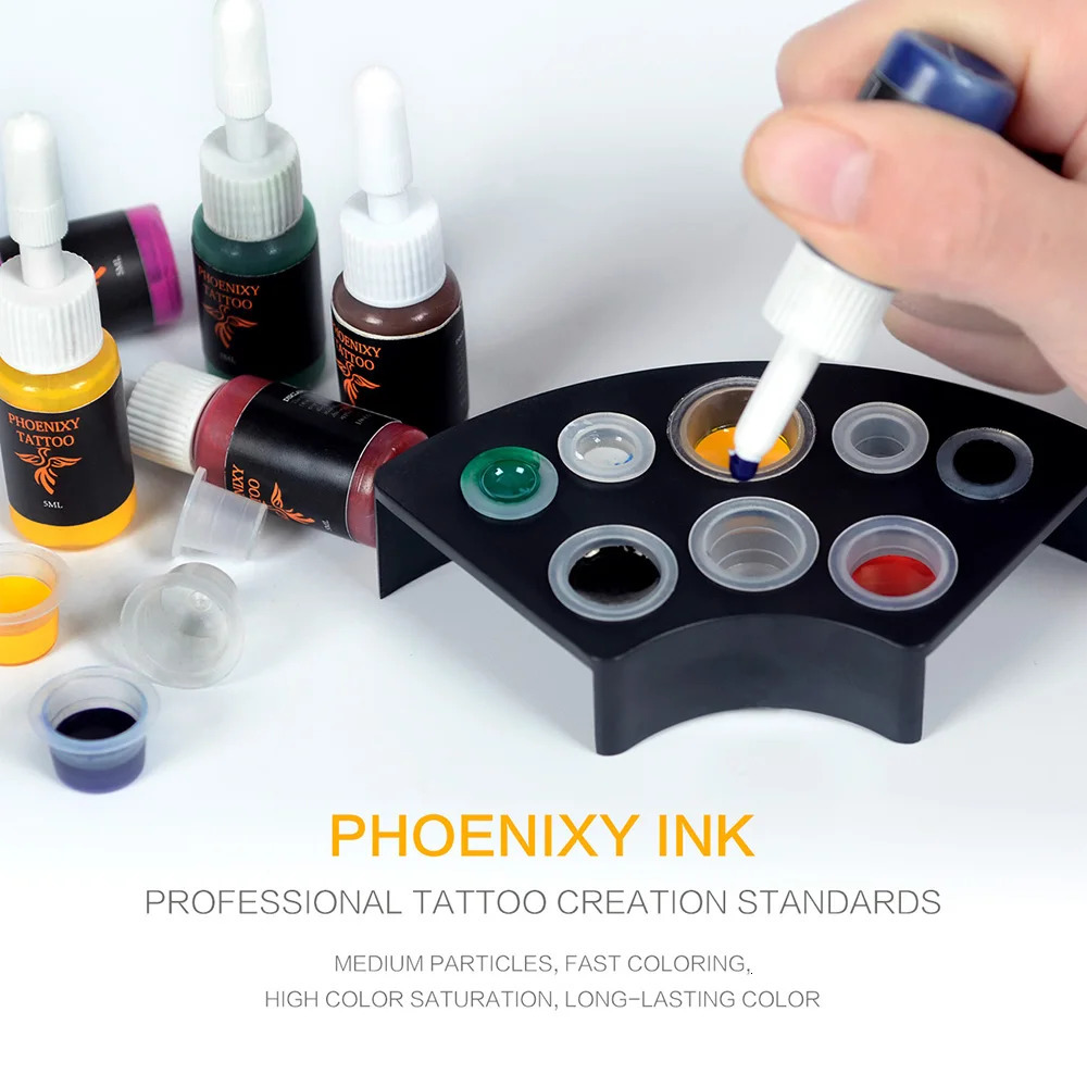 Tattoo Guns Kits Phoenixy Tattoo Machine Gun Kit Power Supply 20 Color Inks Permanent Pigment Needles Complete Tattoo Body Art Tools Starter Set 23120