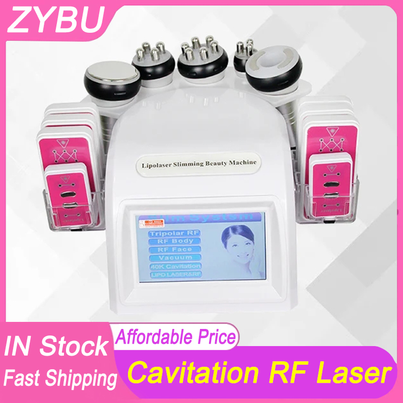 Slimming Machine Cavitation Vacuum RF Lipo Laser 6in1 Radio Frequency 40K Cavi System Liposuction Ultrasonic Body Lifting Sculpting Face Skin Rejuvena