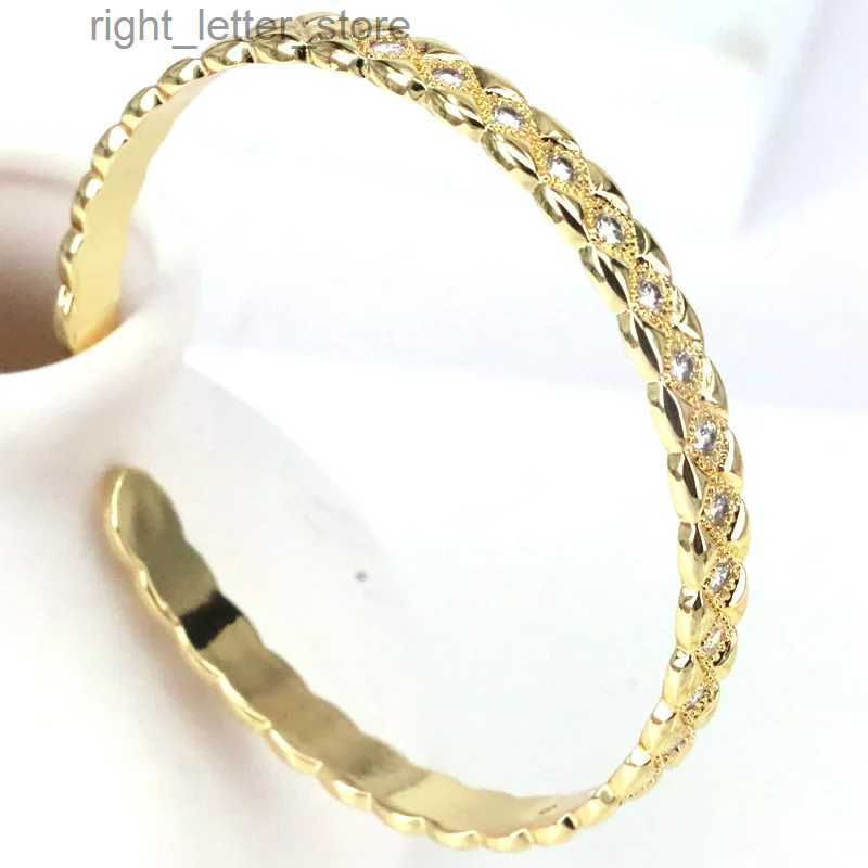 Chain 5Pcs Trendy elegant Women Girls Wedding Party Cuff Bangles Gold Plating Zircon Charm Bangle Women jewelry YQ231208