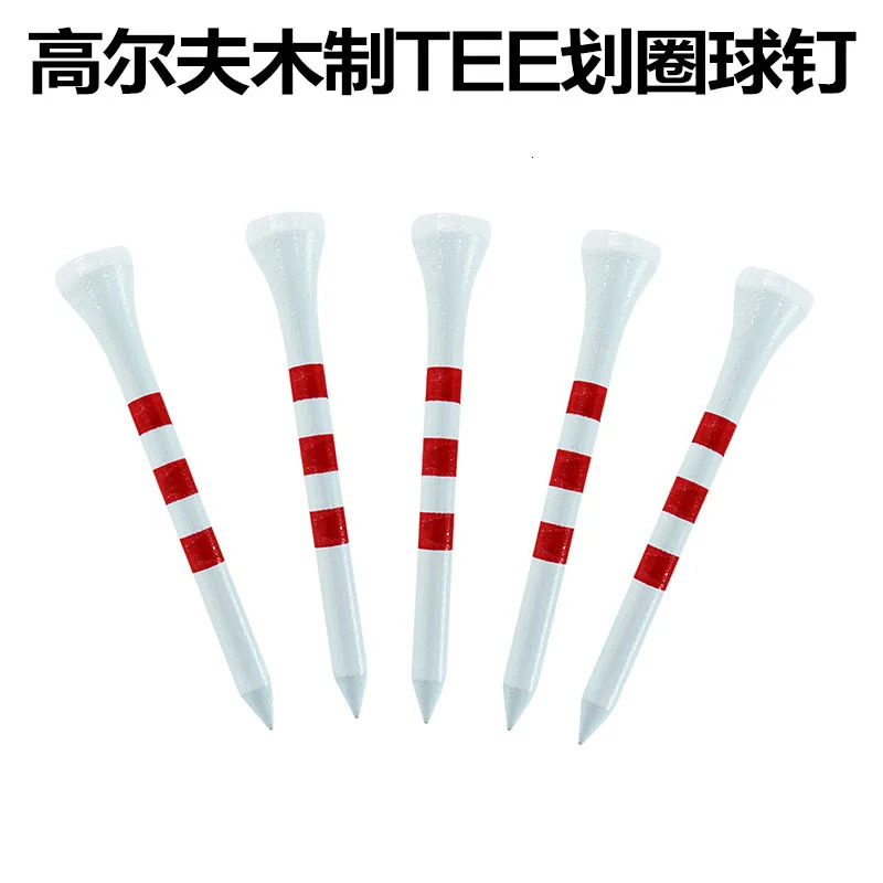 Golf Tees 100pcs Professional Bamboo Golf Tees 5x Strong Than Wooden Tee Red White Practice Game Ball Tee for Irons Drivers Hybrids 231204