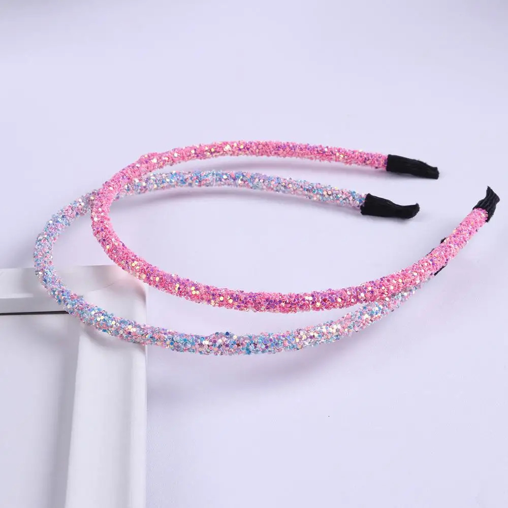Headbands 50pclot Hair Accessories y Glitter Hairband For Girl Women Girls Headband Candy Color Hairbands 231207