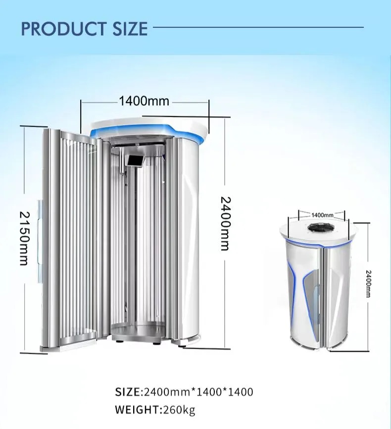 Vertical Solarium Slimming Capsule High Power Stand up Sunbeds UV Collagen Combined Tanning Bed Salon Equipment