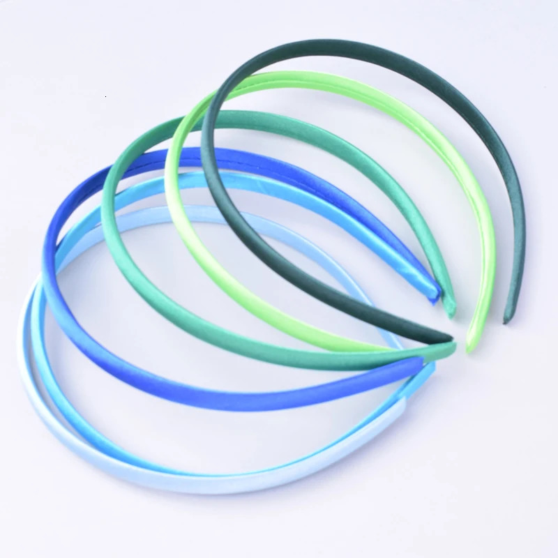 Headbands 60pcslot DIY Satin Covered Solid Fabric Resin Hair Band Plastic Hairbands Girls Headband for Women 231207