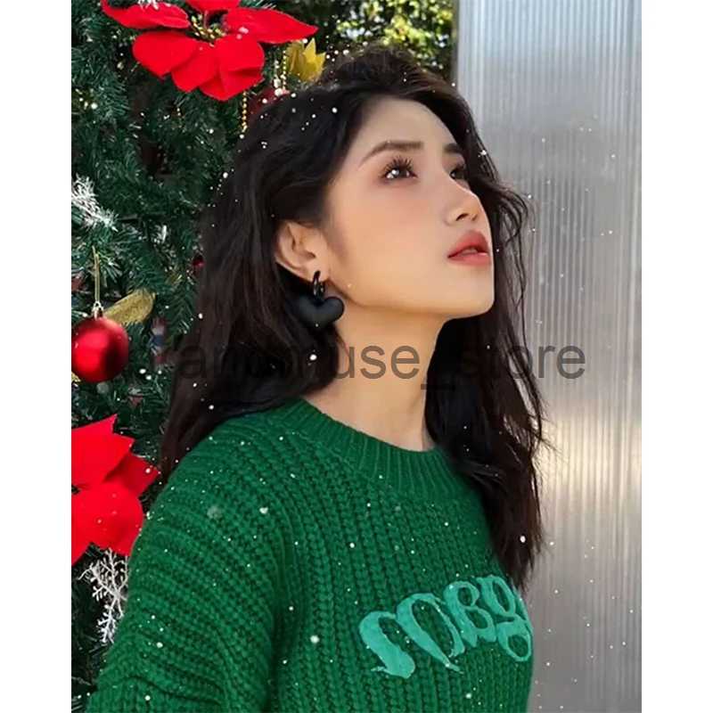 Women's Knits Tees MEXZT Y2K Cropped Sweater Women Streetwear Letter Embroidery Knitted Pullovers Harajuku Christmas Short Jumpers Korean Knitwea