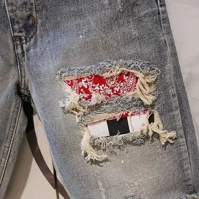 Men's Jeans Summer Men Hole Denim Short Pants Fashion Beggar Scraped Five-piece Jeans ShortsL231208