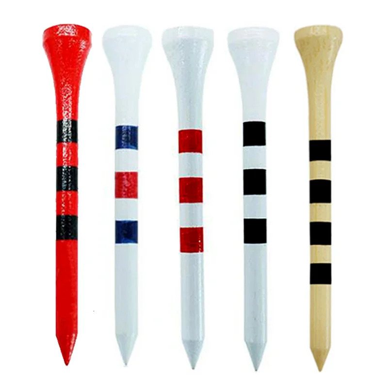 Golf Tees 100pcs Professional Bamboo Golf Tees 5x Strong Than Wooden Tee Red White Practice Game Ball Tee for Irons Drivers Hybrids 231204