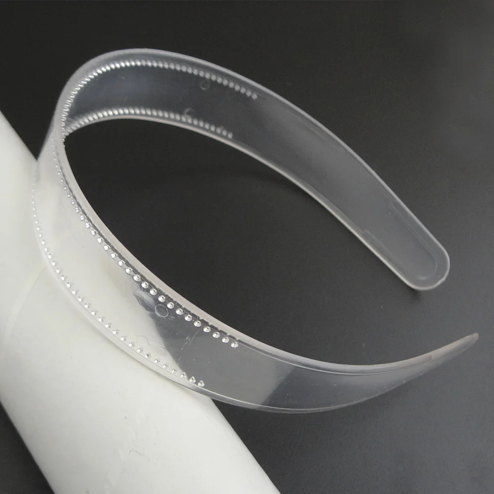 Headbands 10PCS 25cm Clear Plastic with Teeth Plain Transparent Hairbands for DIY Women Hair Accessories Raw Hoops 231207