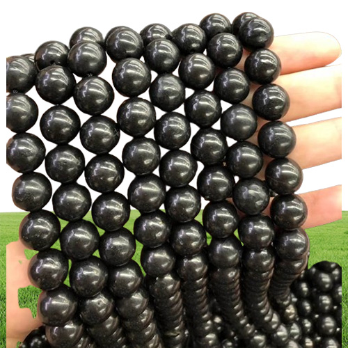 16inch rare Natural Shungite set whole round natural beads 6mm 8mm 10mm 12mm for shungite braceletnecklaceearrings