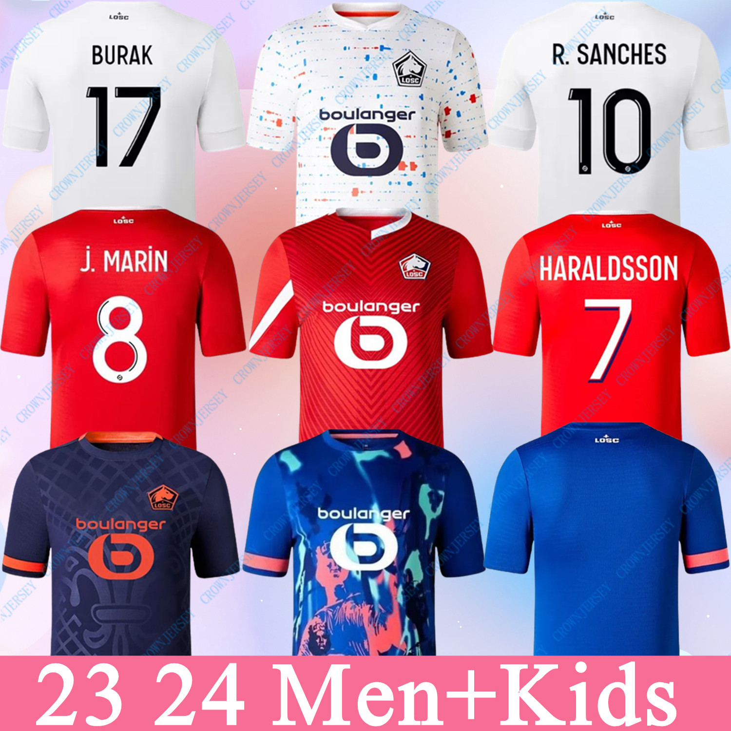 2023 2024 LOSC 2soccer jerseys UMTITI White CABELLA J DAVID YAZICI OUNAS football shirt 23 24 Lille Olympique M.BAYO maillot Adult Kids Kit ZHEGROVA Equipment