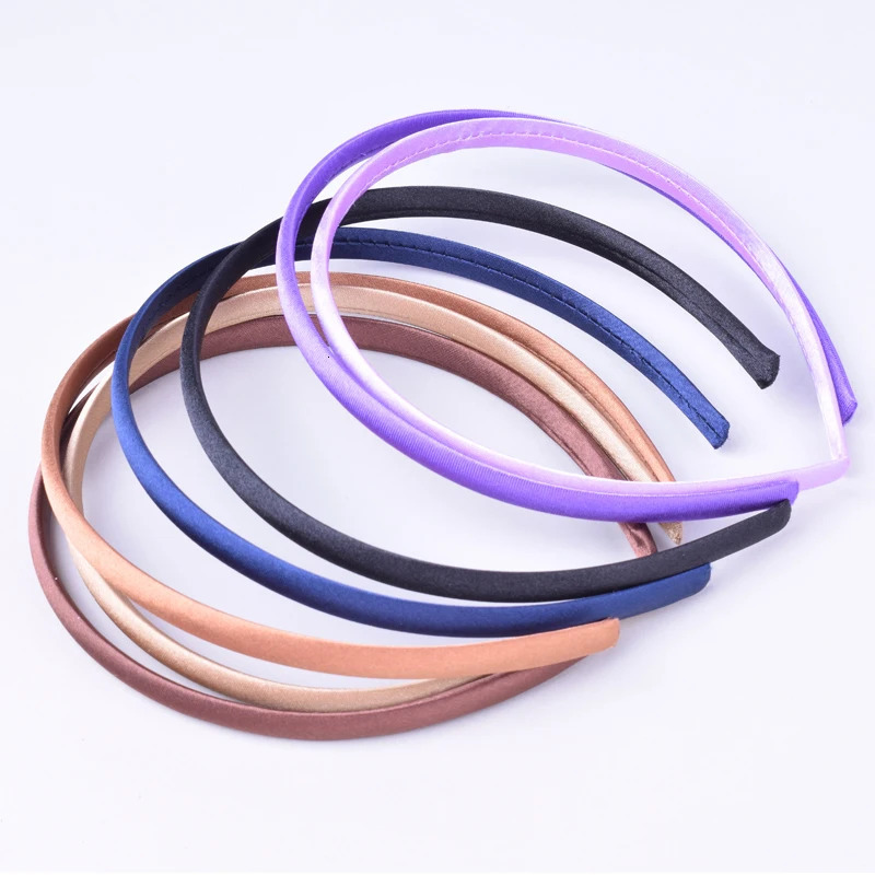 Headbands 60pcslot DIY Satin Covered Solid Fabric Resin Hair Band Plastic Hairbands Girls Headband for Women 231207