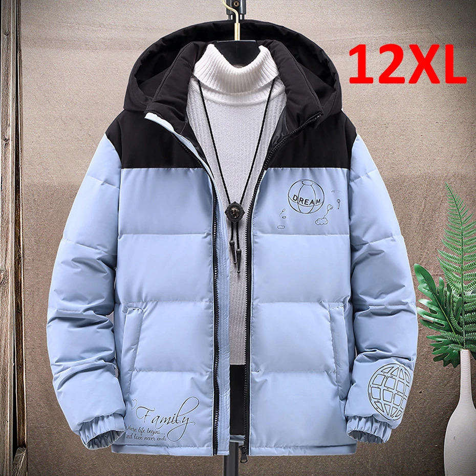 Men s Down Parkas Plus Size 10XL 12XL Jacket Men Winter Puffer Patchwork Fashion Casual Thick Jackets Coats Male Big 231208