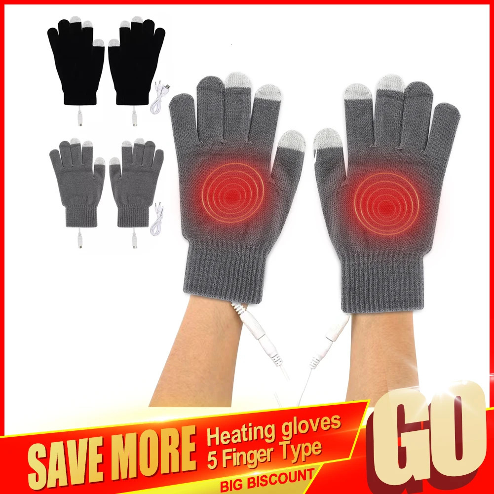 Five Fingers Gloves Touchscreen Mittens Warm Laptop Gloves Winter USB Charging Heated Gloves 5V Heated USB Winter Warm Laptop Mittens Warm Glove 23120