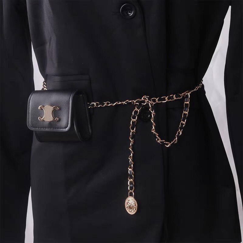 Fashion Designer Vintage Women Brand Luxury Waistband Decorative Marked Leather Buckle Link Waist Chain Belt Wasit Chains
