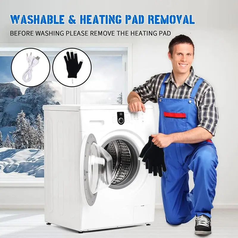 Five Fingers Gloves Touchscreen Mittens Warm Laptop Gloves Winter USB Charging Heated Gloves 5V Heated USB Winter Warm Laptop Mittens Warm Glove 23120