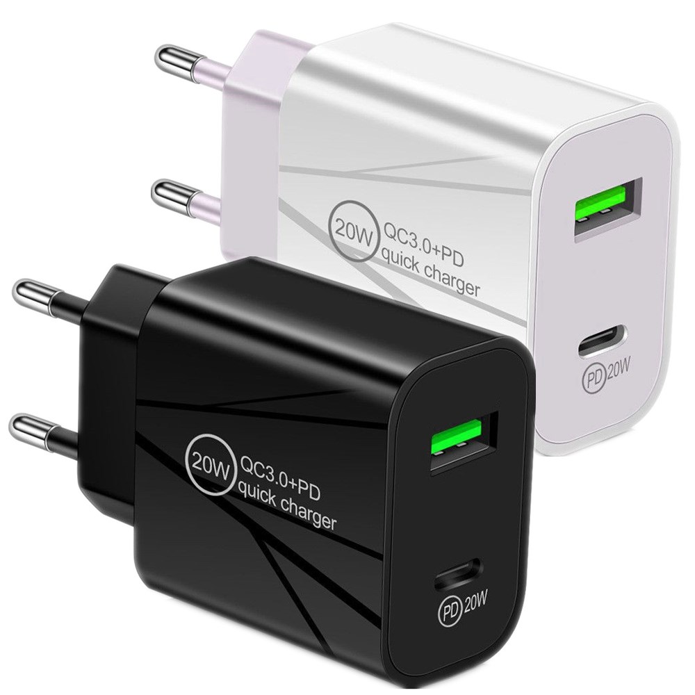 EU US AC Home travel 2.4A Type c Wall Charger USB C PD Power adapter Chargers 20W 18W 12W For Iphone 11 12 13 14 15 Pro max Samsung Xiaomi Huawei Andr