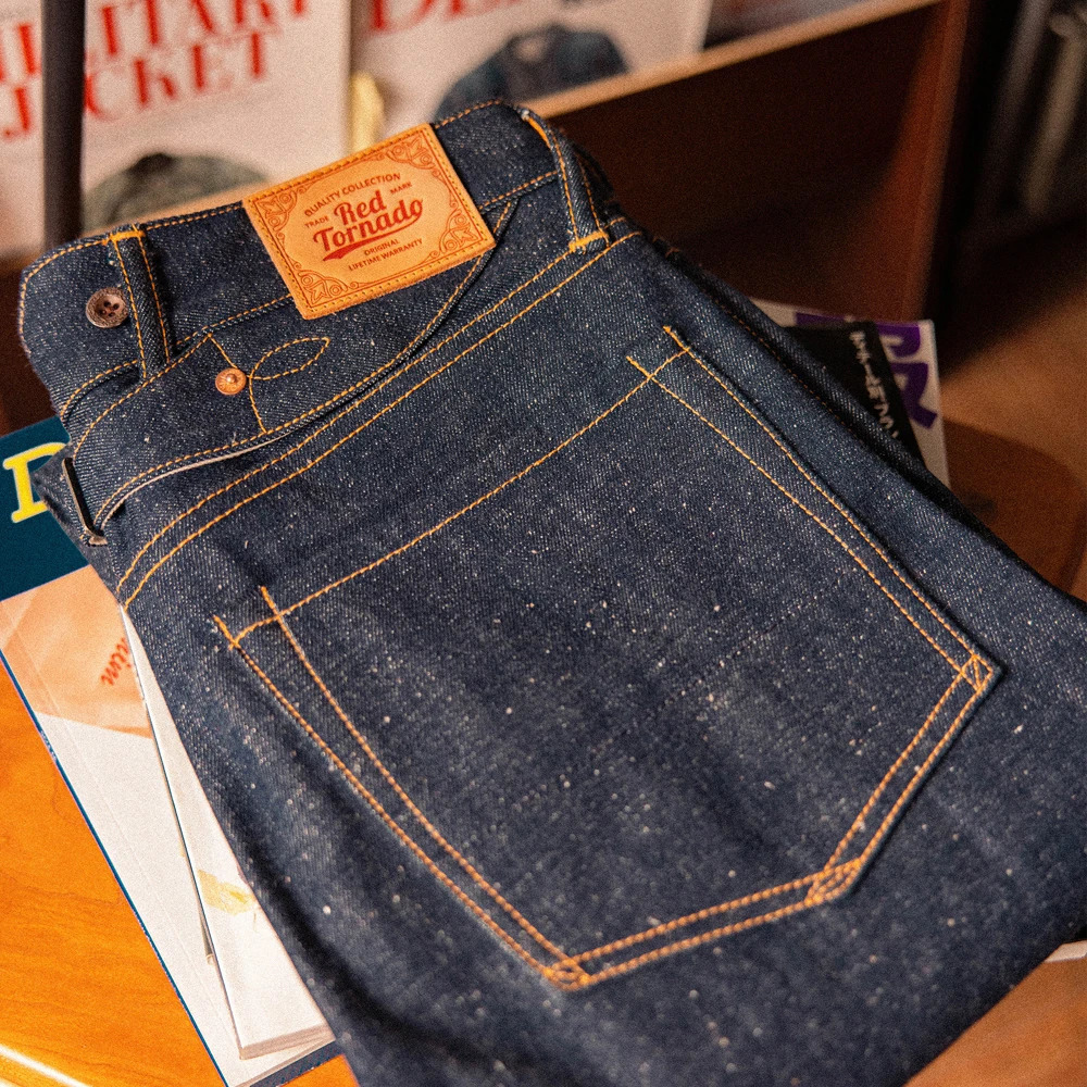 Men's Jeans Red Tornado Tapered Jeans Vintage Men's Selvedge Denim Slim Narrow Leg Trousers 231207