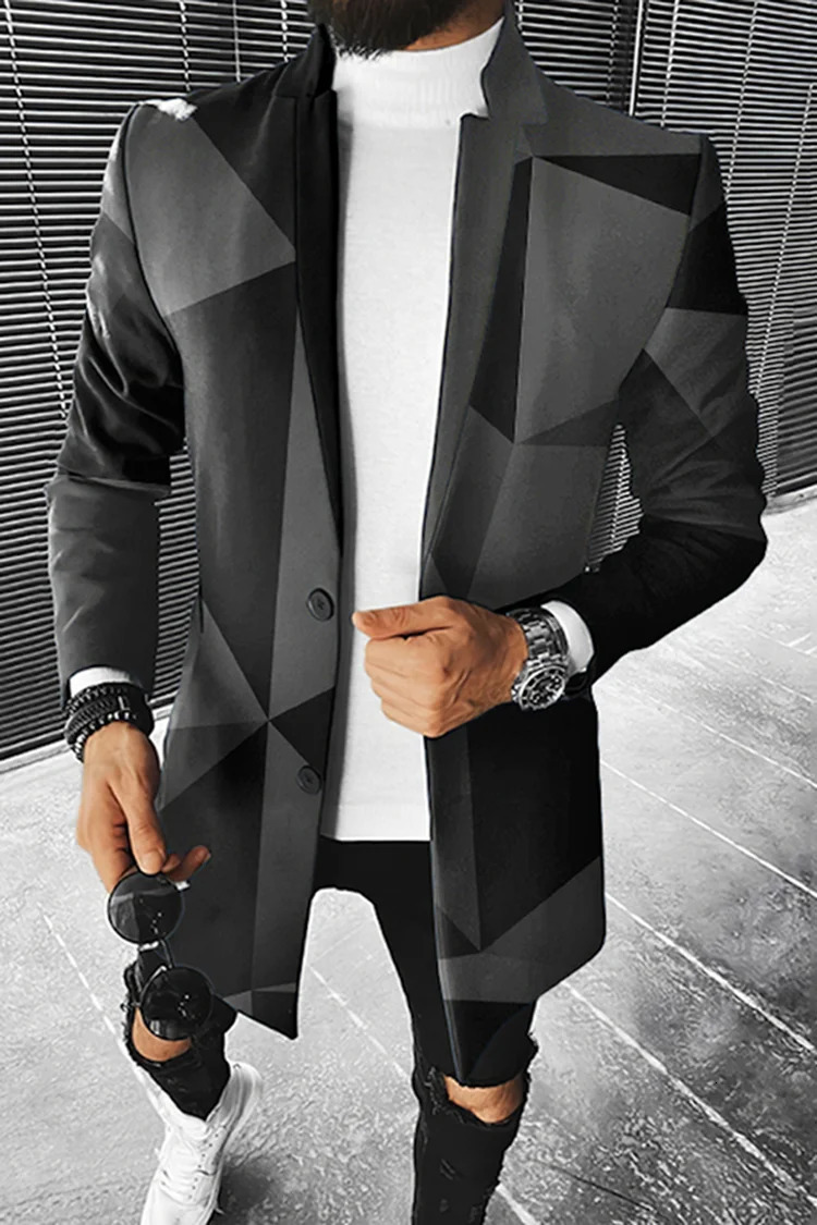 Men s Jackets Fall long coat floral print button lapel Fashion Office Winter Jacket 2023 Casual Nylon overcoat oversized top 231208