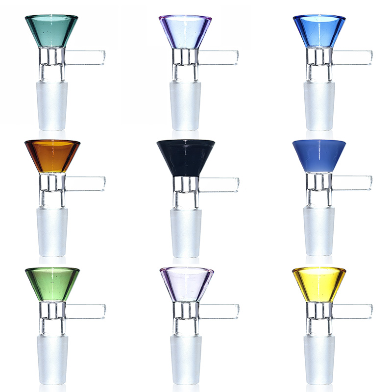 Pull Out Bong Bowl Glass Male Bowl 14mm handle bowl color cone bowl peg grip bowl piece herb slide with handle 14mm bong slides male slide bowl fits female joints