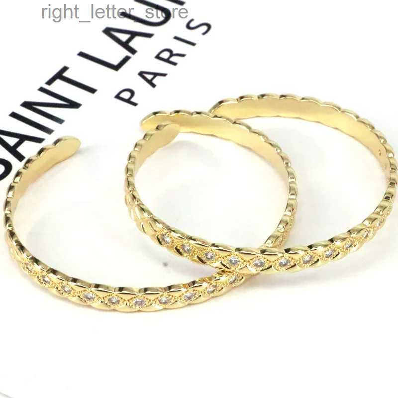 Chain 5Pcs Trendy elegant Women Girls Wedding Party Cuff Bangles Gold Plating Zircon Charm Bangle Women jewelry YQ231208