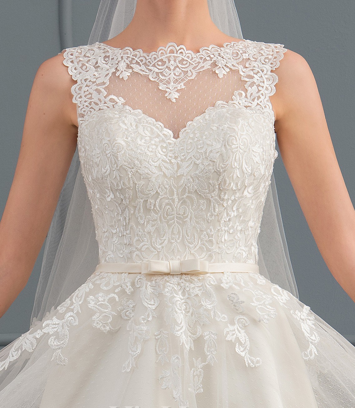 New Short A Line Tulle Wedding Dress 2024 Boat Neck Illusion Lace Appliques Knee-Length Bridal Party Gown Custom Made For Woman Vestido De Noiva