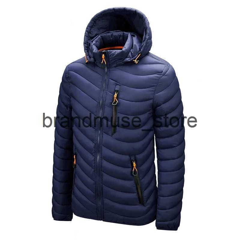 Men's Down Parkas Warm Jacket Men Windbreaker 2023 New Spring Autumn Hooded Parkas Men's Fashion Casual Lightweight Cotton Padded Jacket Coa