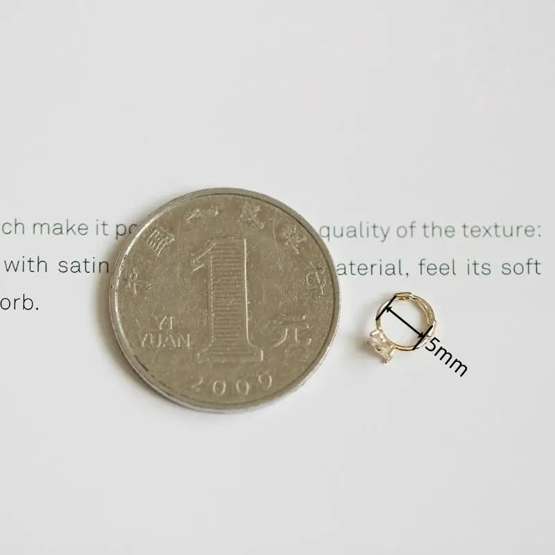 Hoop Huggie GOLDtutu-Mini Four Leaf Small Flower Earring Pure 9K Gold Zircon Simple Ear Buckle Temperament kj234 231207