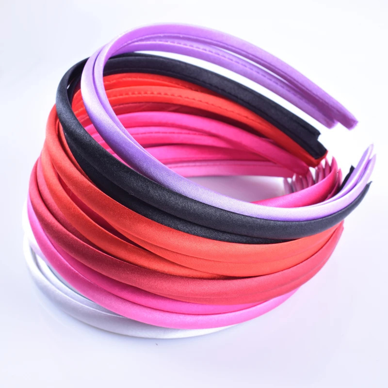 Headbands 60pcslot DIY Satin Covered Solid Fabric Resin Hair Band Plastic Hairbands Girls Headband for Women 231207