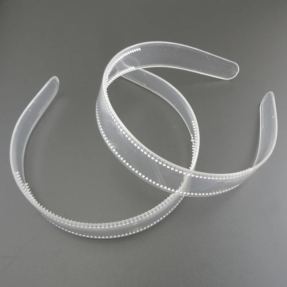 Headbands 10PCS 25cm Clear Plastic with Teeth Plain Transparent Hairbands for DIY Women Hair Accessories Raw Hoops 231207