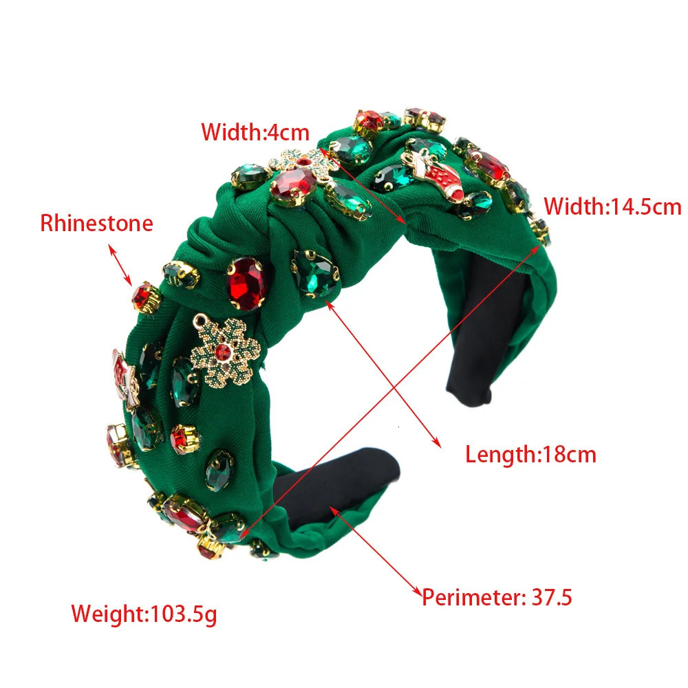Headbands Europe and America Knot Christmas Tree Snowflake Headband High Quality DiamondEmbedded Holiday Hair Accessories 231207