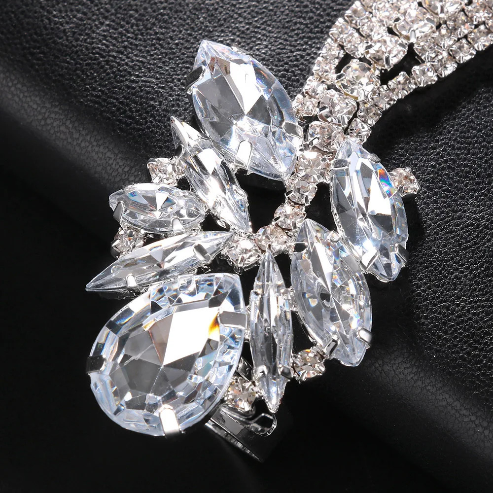 Chain Fashion Blue Exaggerated Snake Bracelet Bangle Punk Decoration Party Hand Jewelry Fowers Finger Ring Women 231208