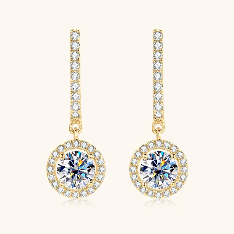 Hoop Huggie Anziw Women Hoops 925 Silver Gold Drop Earrings Dangle Real Earring Original GRA Certified Wedding Jewelry Gifts 231207