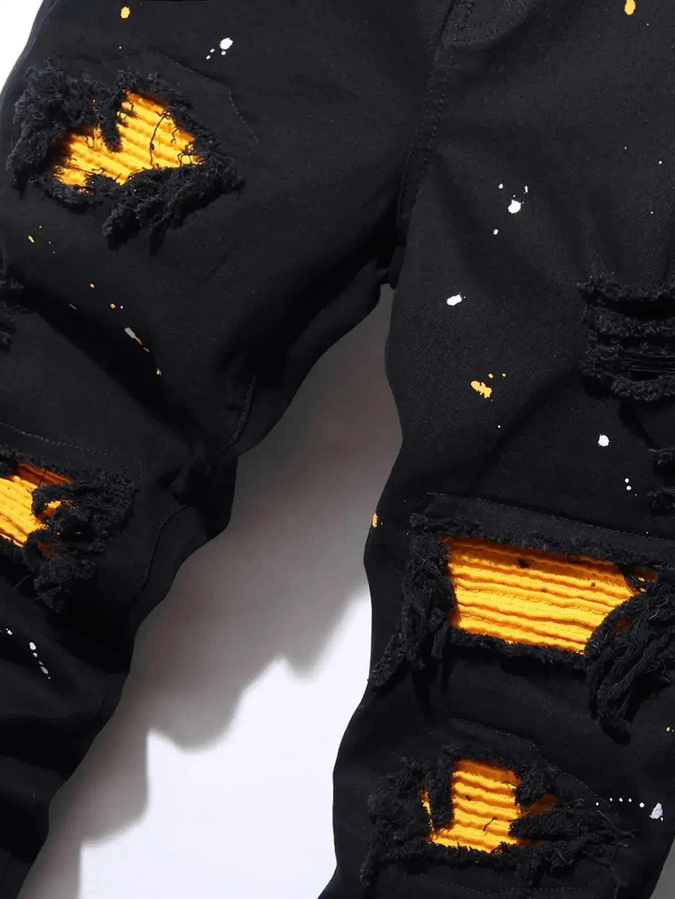 Mens Jeans Fashion Street Style Ripped Skinny Jeans Men Vintage wash Solid Denim Trouser Mens Casual Slim fit pencil denim Pants 231208