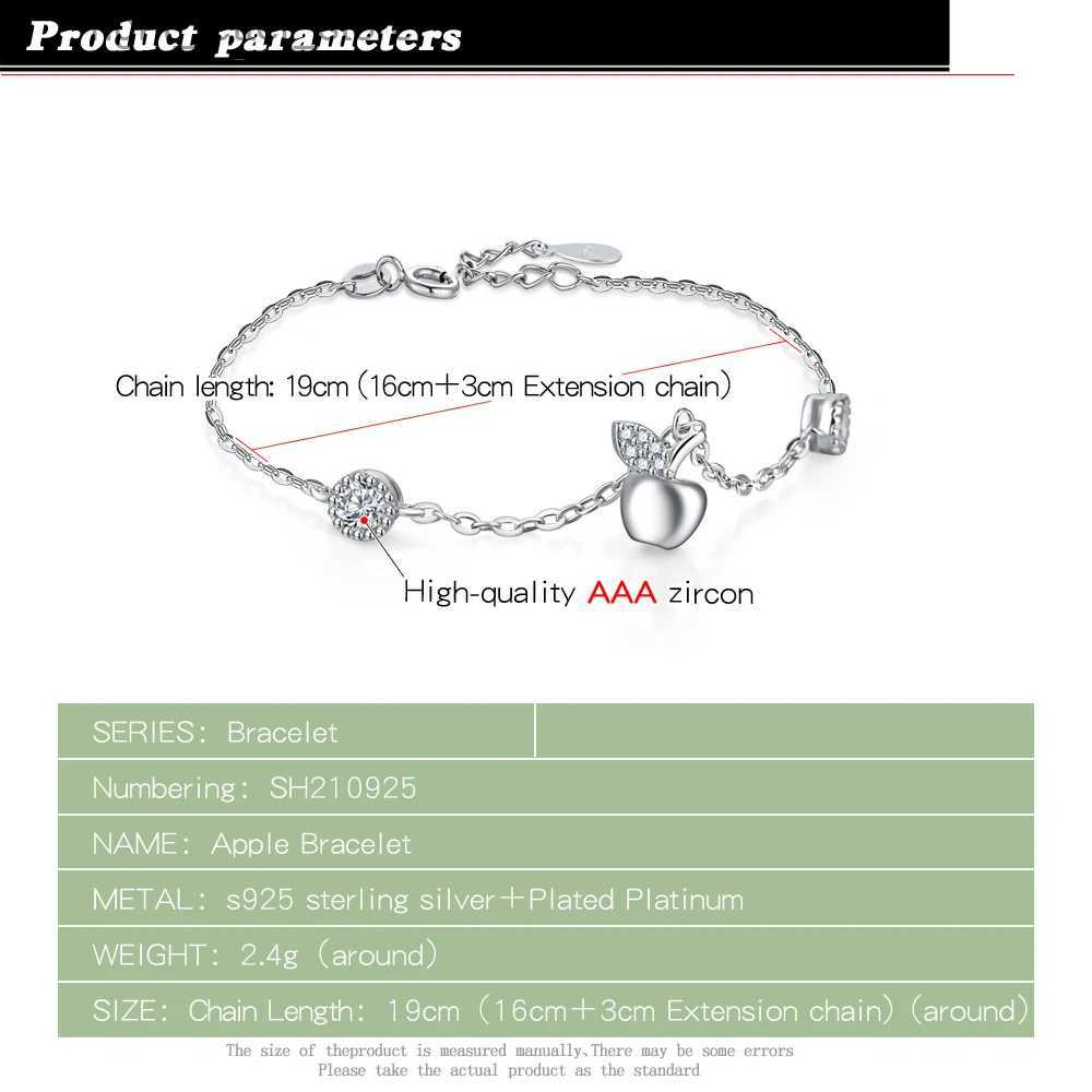 Chain Cute ladies 925 sterling silver bracelet zircon pendant bracelet girl charm jewelry chic silver bracelet birthday present bijoux YQ231208