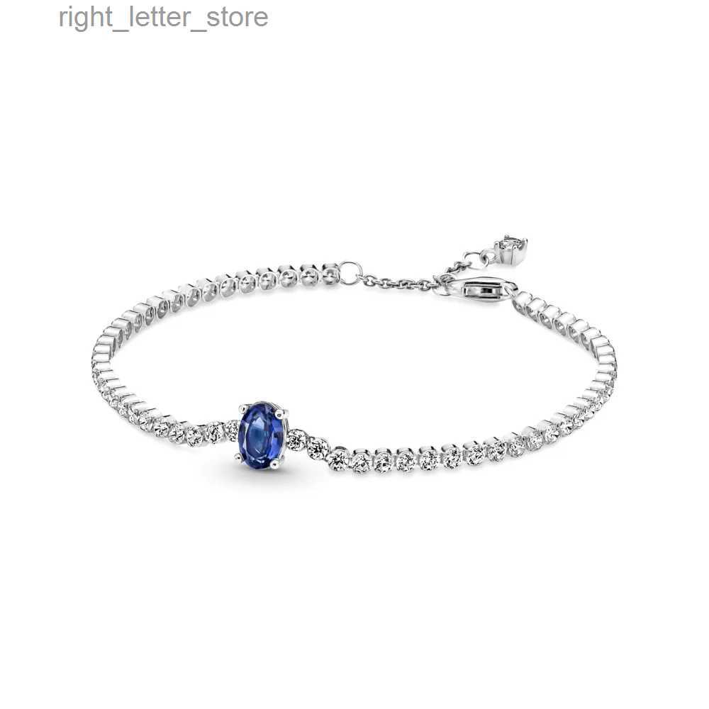 Chain New 925 Sterling Silver Sparkling Heart Tennis Bracelet For Women Fashion DIY Gift Jewelry YQ231208