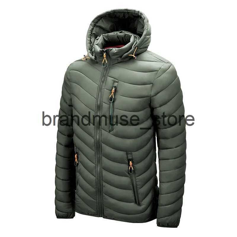 Men's Down Parkas Warm Jacket Men Windbreaker 2023 New Spring Autumn Hooded Parkas Men's Fashion Casual Lightweight Cotton Padded Jacket Coa