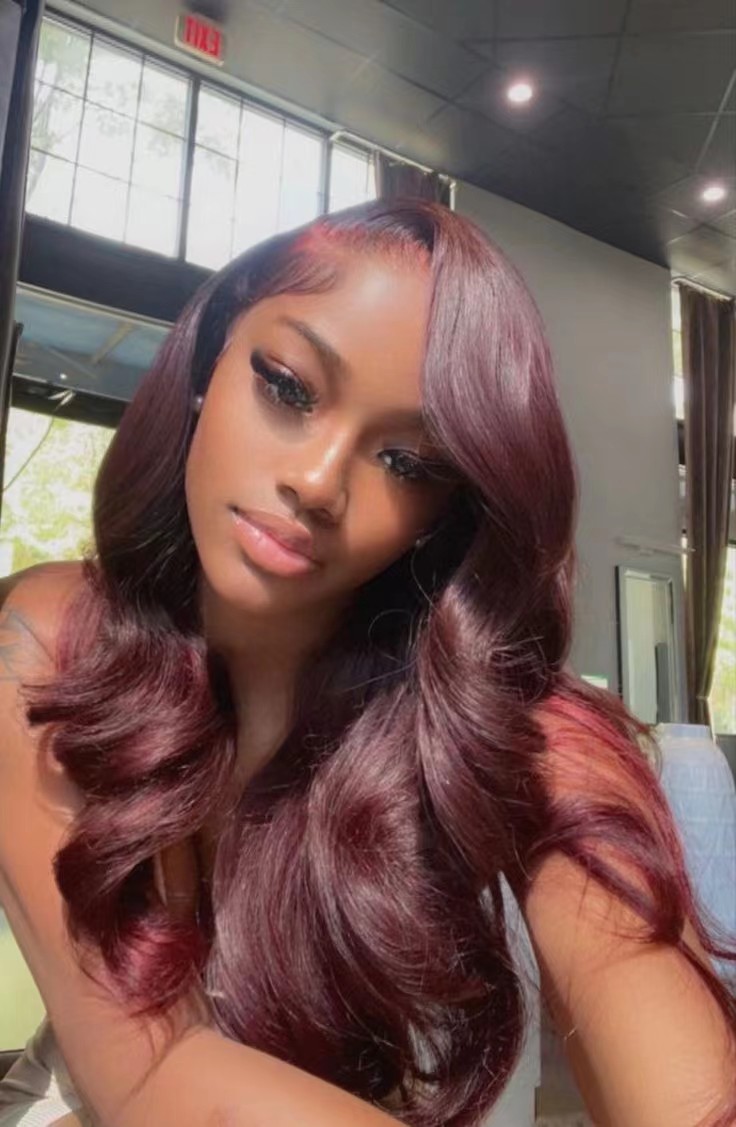 Reddish Brown Body Wave Lace Front Human Hair Wigs HD Transparent Lace Frontal Wigs Human Hair Brazilian Colored Preplucked