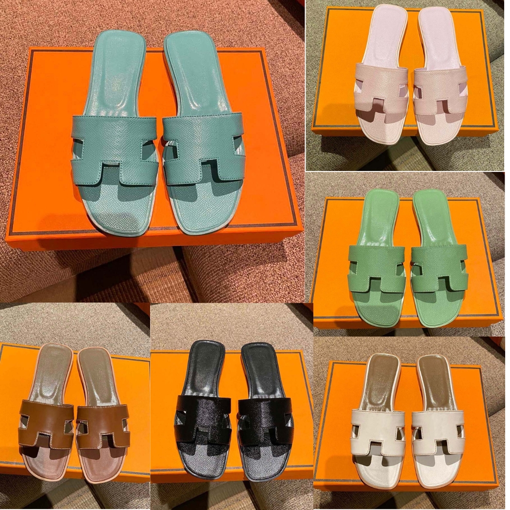 designer lady slippers leather sandal same style for women slides summer outwear slides classics luxury floral beach slipper flat sandals genuine