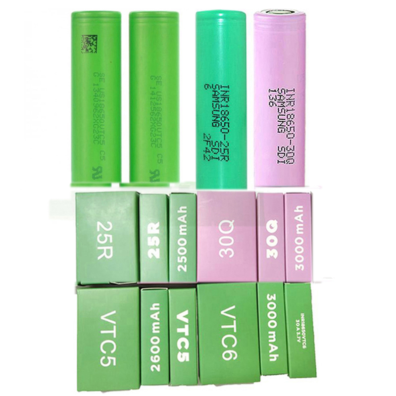 Top Quality INR18650 25R 30Q VTC5 VTC6 18650 Battery 2500mAh 2600mAh 3000mAh Green Brown Rechargeable Lithium Batteries For Samsung IMR In Stock Sony Cells