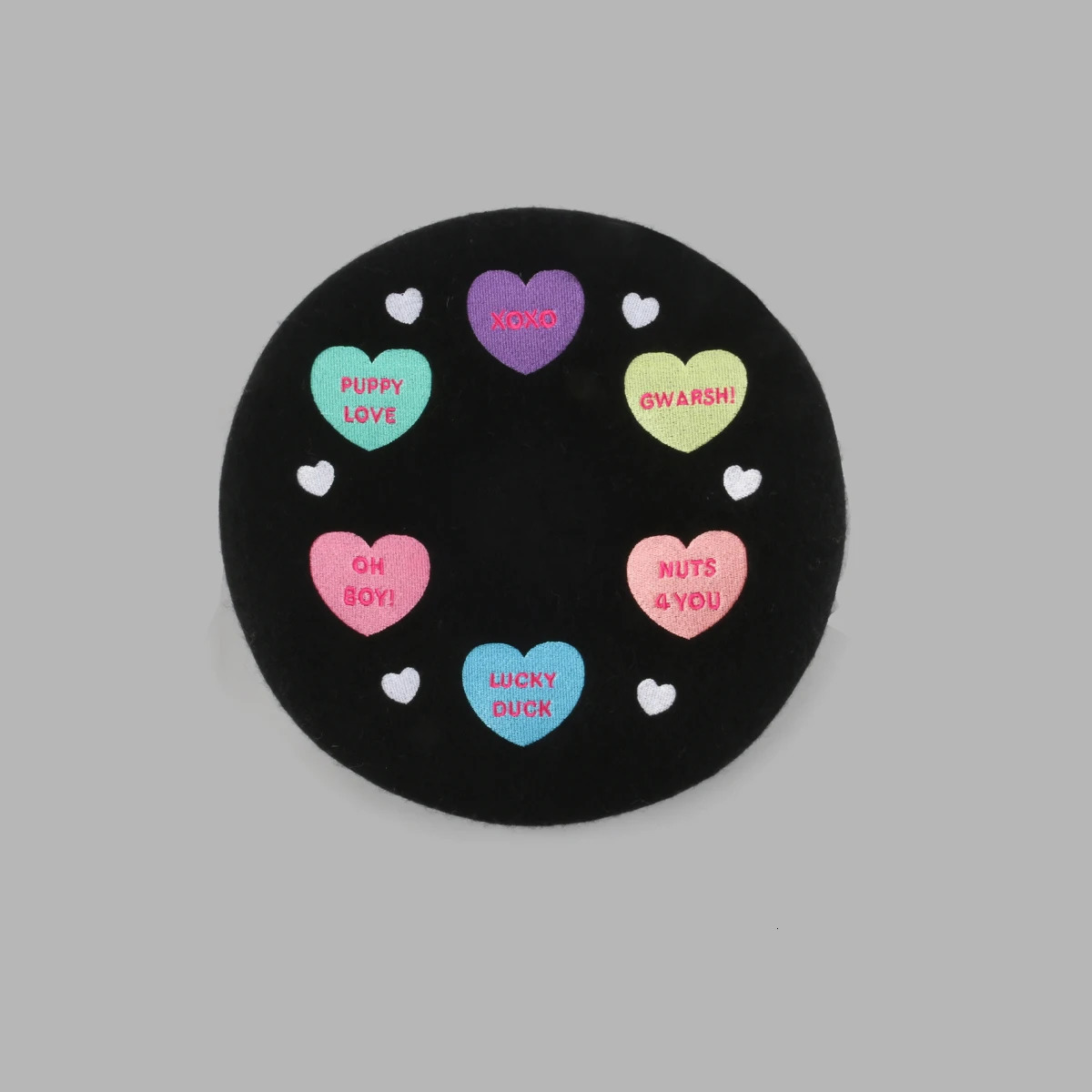 Berets Kawaii Girls Pink Beet for Women s Embroidery Purple Beanies Hat Wool Felt Mushroom Sweet Lolita Painter Cap Bonnet 231208