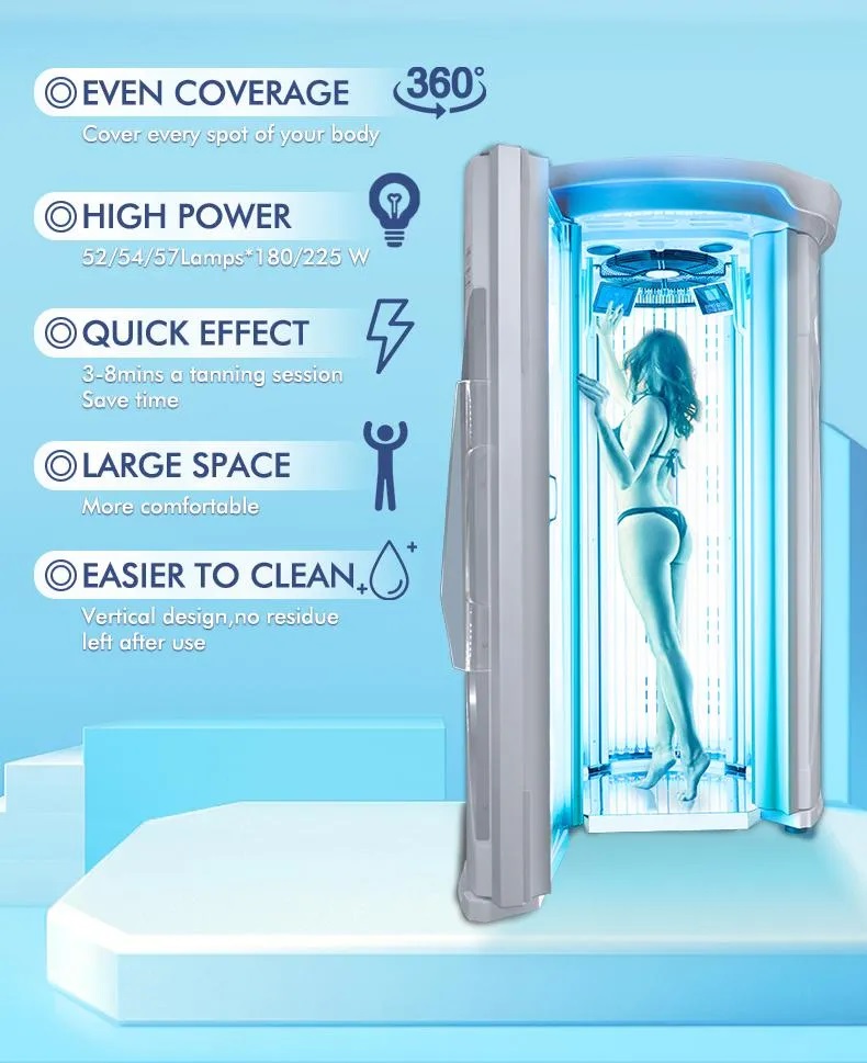 Vertical Solarium Slimming Capsule High Power Stand up Sunbeds UV Collagen Combined Tanning Bed Salon Equipment